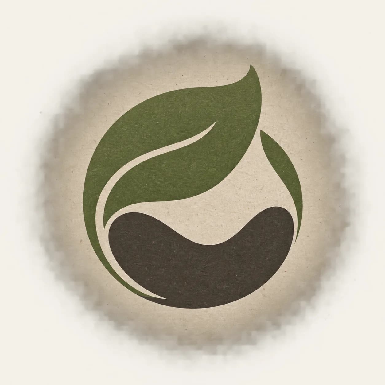 a low-waste food cooperative; a folded seed leaf; one continuous flowing contour